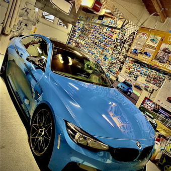 Blue BMW Coupe in Decorated Garage - Patrick from Torrance, CA