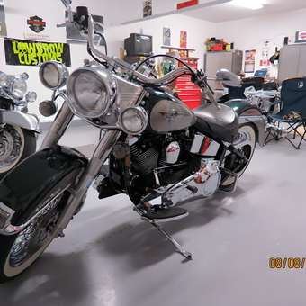 Motorcycle Garage with Tool Cabinets and Signs - Edward from Nova Scotia, Canada
