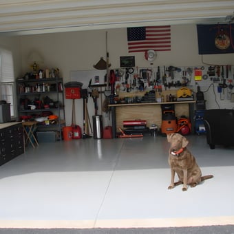 Organized Garage with Workbench Tools and Storage - D Walsh