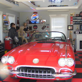Classic Red Corvette, Neon Signs, and Garage Decor - Bob from Colonial Beach, VA