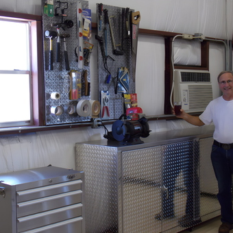 Diamond Plate Cabinets and Tool Storage Wall - Jim from Caldwell, TX
