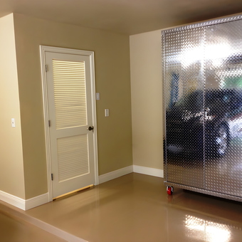 Diamond Plate Garage Cabinet with Casters - Joe from Allen, TX