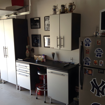 Garage Cabinets, Workbench, and Fridge Setup - Kevin from Little Silver, NJ