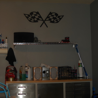 Metal Garage Cabinets with Shelf and Decor - New York Garage from Dallas, TX