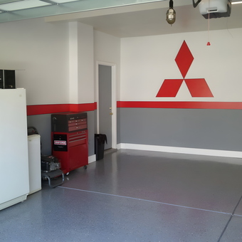 Organized Garage With Tool Chest and Mitsubishi Wall Art - Patrick from Concord, NC