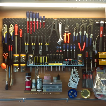 Organized Garage Wall with Cabinets and Tools - Ernie from Davenport, FL