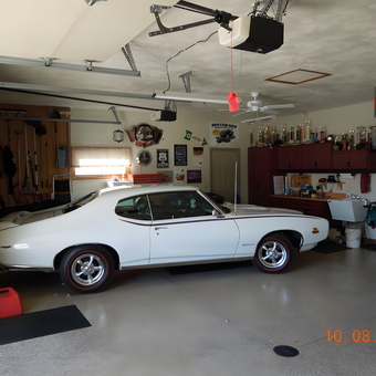 Classic Car, Wall Cabinets, and Tools in Organized Garage - Vern from Combined Locks, WI