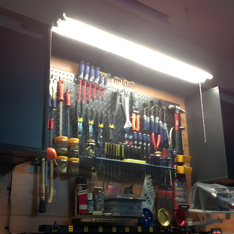Wall Mounted Tool Storage with Cabinets and Lighting - Ernie from Davenport, FL