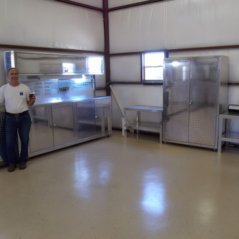 Diamond Plate Garage Cabinets and Workbenches - Jim from Caldwell, TX