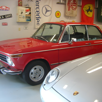Classic Car Garage with Wall Signs and Flags - Brad from St Louis, MO