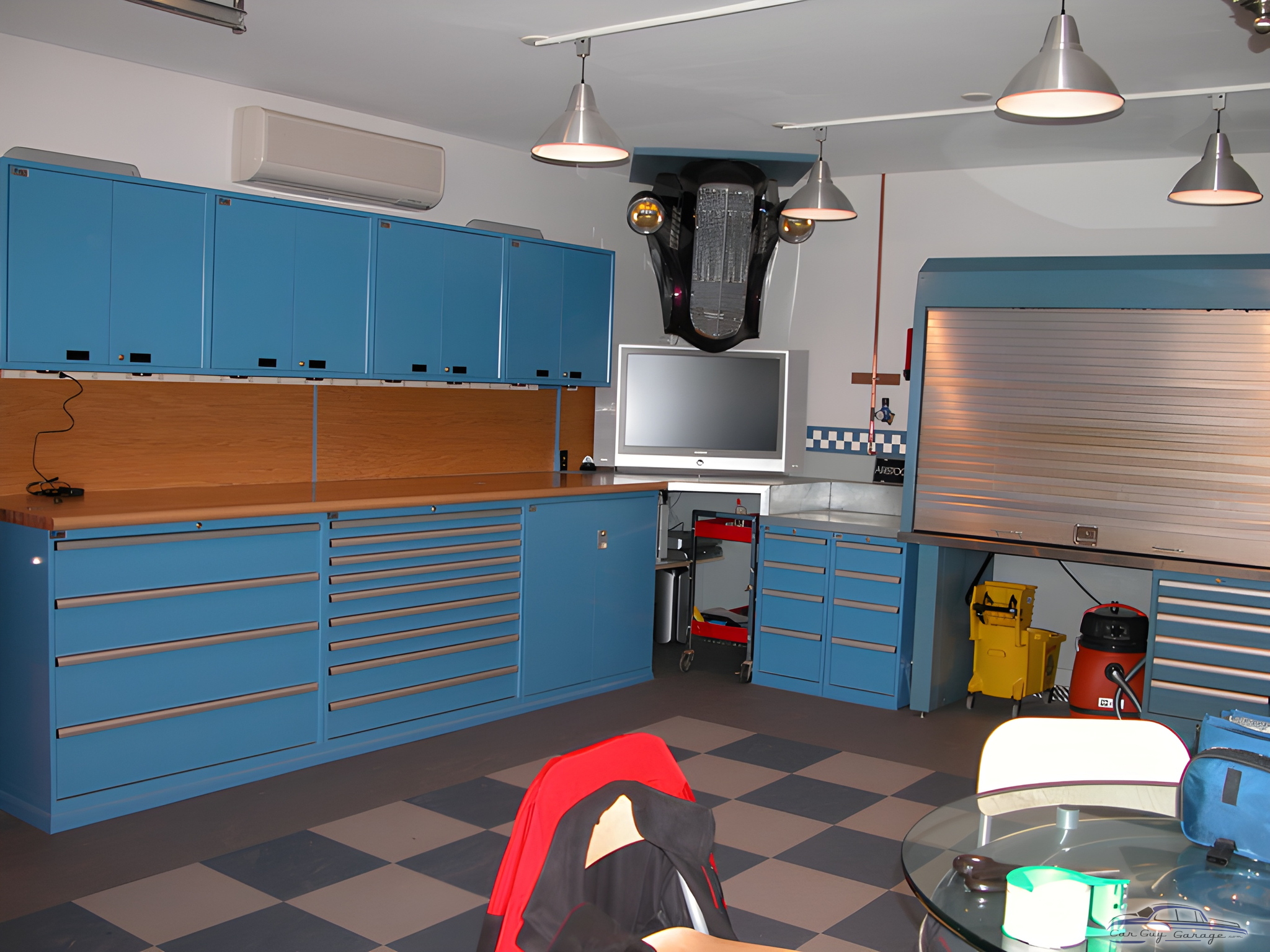 Blue Garage Cabinets and Workbenches with Storage - John from Oakland, MI