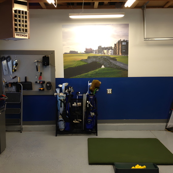 Organized garage with golf station and tool storage - Jeremy from Firestone, CO