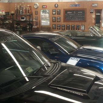 Classic Mustang Garage with Wall Decor and Trophies - Mac from Blackstone, VA