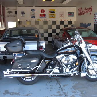 Classic Car Garage with Motorcycle and Wall Decor - Tony from La Salle, CO