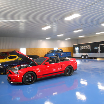 Polished Garage with Sports Cars and Trailer - Dan & Jan from Clifton Hill, MO
