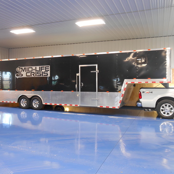Enclosed Car Trailer and Truck in Clean Garage - Dan & Jan from Clifton Hill, MO