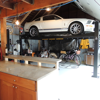 Garage with Car Lift, Workbench, and Bikes - Russ from Grosse Pointe Park, MI