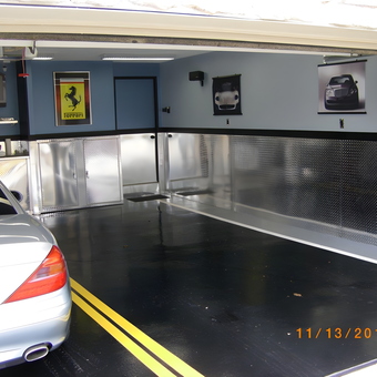 Diamond Plate Cabinets and Car Art in Modern Garage - Tom from McMurray, PA