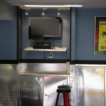 Diamond Plate Cabinets and TV Wall Setup - Tom from McMurray, PA