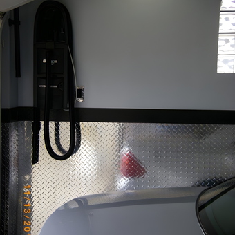 Garage with Diamond Plate Wall and Mounted Vacuum - Tom from McMurray, PA