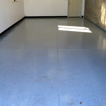 Epoxy Coated Garage Floor With Brick Wall - Mark from Lakewood, CO