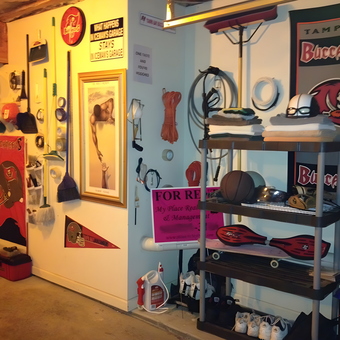 Organized Sports Garage with Buccaneers Decor - Tommy from Clarksville, TN