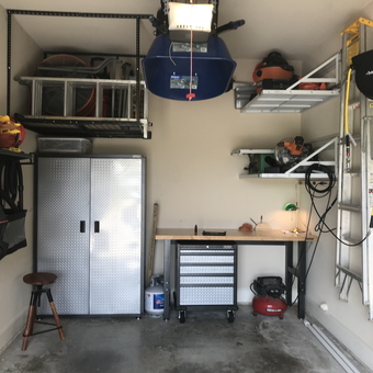 Organized Garage with Cabinets, Workbench, and Wall Storage - Cowboy from Wylie Texas, TX