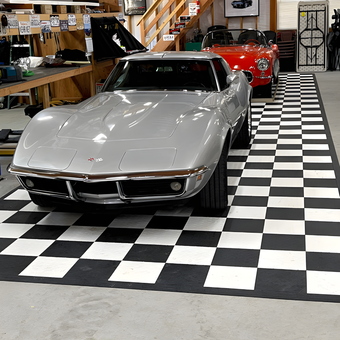 Classic Cars on Checkered Garage Flooring - Walt from Petaluma, CA