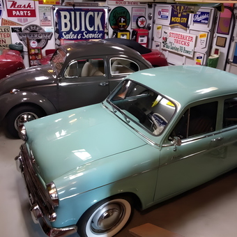 Classic Cars and Vintage Garage Signs Display - Lance from Seattle, WA
