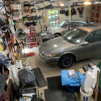 Organized Garage With Cars, Tools, Storage Racks - Bennett from New Albany, OH