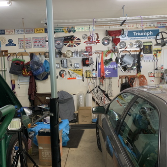 Vintage Car Garage with Wall Decor and Tools - Bennett from New Albany, OH