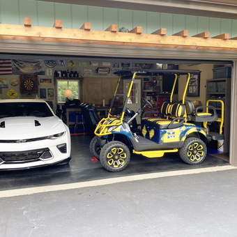 Garage with Camaro, Custom Golf Cart, Decor and Bar - Brent from Clarkston, MI