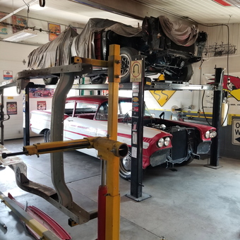 Classic Car Lift Setup with Restoration Tools - Duane from Lansing, IA