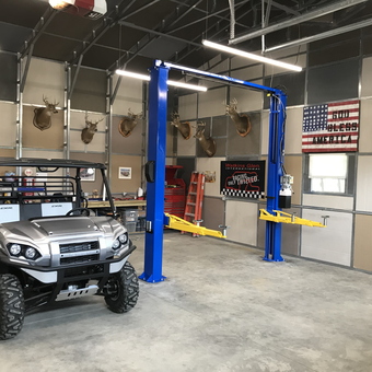 Spacious garage with vehicle lift and tool storage - Kenneth from Schuylerville, NY