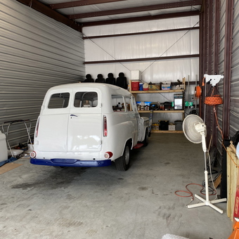 Spacious garage with vintage vehicle and organized storage - Fred from Spanish Fort, AL