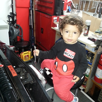 Organized garage with red tool chest and pegboard tools - Jose from Staten Island, NY