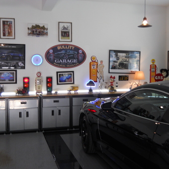 Classic Car Garage with Wall Art and Storage Cabinets - JohnDee from Clarence Center, NY