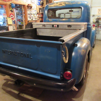 Vintage International Truck with Tool Box in Garage - Ron from Portage, MI