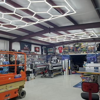 Custom Garage with LED Lighting and Wall Decor - BadAss Toys from San Tan Valley, AZ