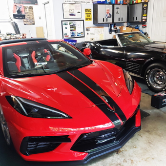 Corvette Garage with Wall Cabinets and Tools - John from Holly, MI