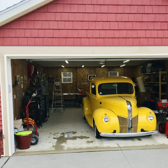 Classic Yellow Car, Tool Chests, and Snow Blower in Garage - Rick from Pierson, MI