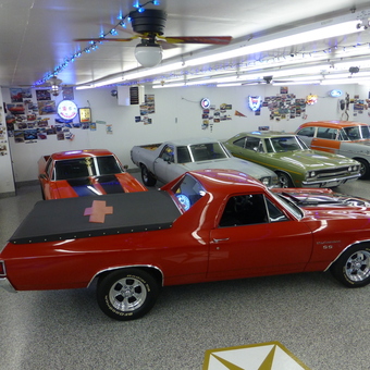 Classic Car Garage with Neon Signs and Epoxy Floor - Billy from Mpls, MN
