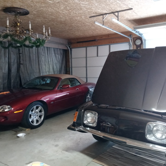 Classic Cars and Decorated Garage with Chandelier - Larry from Fostoria, OH