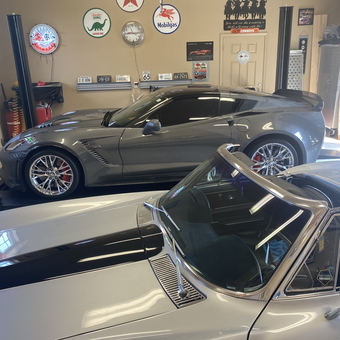 Classic and Modern Corvette Garage With Car Lift - Jon from Guthrie, OK