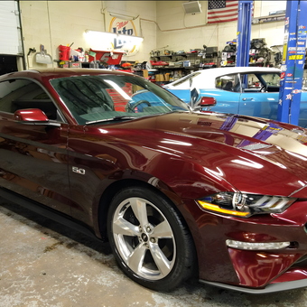 Modern Mustang and Classic Car in Equipped Garage - Dre from BENSALEM, PA