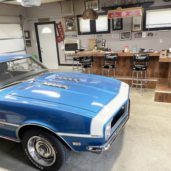 Classic Camaro SS and Bar Stools in Garage - Skinny from Cedarville, IL