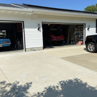 Classic and Modern Cars in Organized Home Garage - Skinny from Cedarville, IL