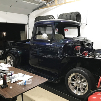 Classic Truck on Car Lift with Tools and Tires - BARBARA from Fair Oaks, CA