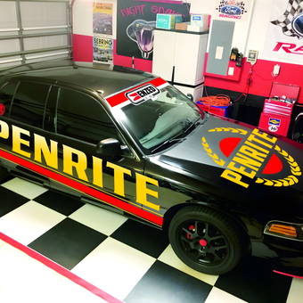 Racing-Themed Garage with Penrite Car and Ford Decor - George from Ruskin, FL