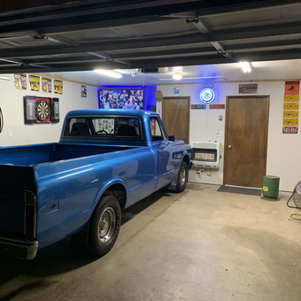 Classic Blue Chevy Truck, Neon Sign, Dartboard - Justin from Enid, OK